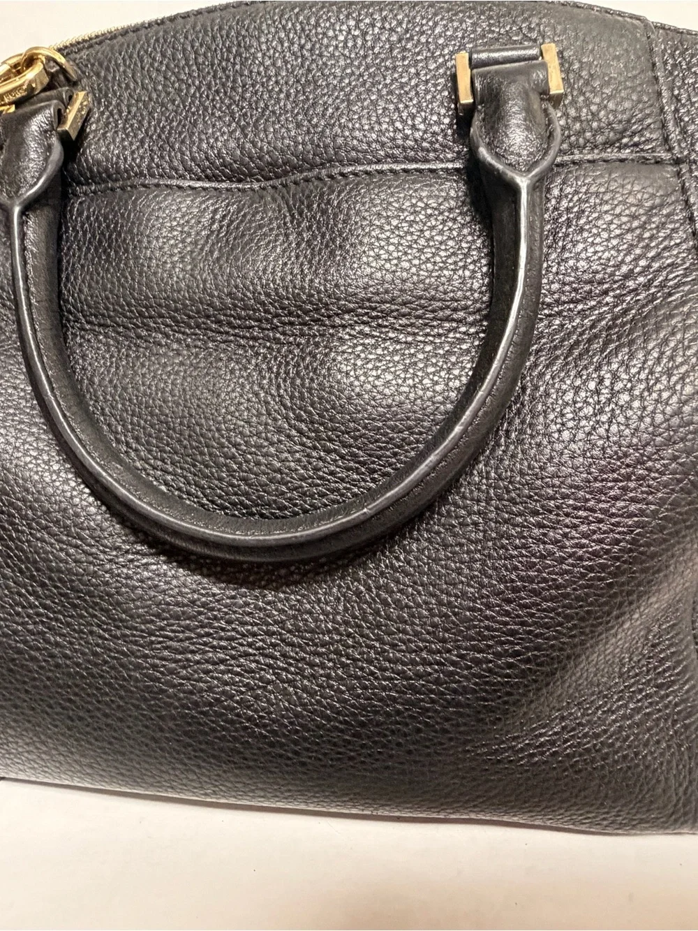 Michael Kors Black Pebbled Leather Hobo with Gold Hardware